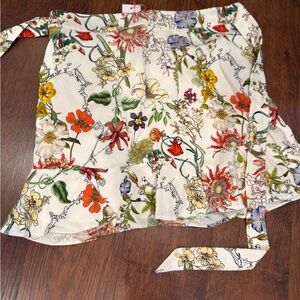 Floral Print Wrap Skirt